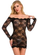 Long Sleeve Lace Chemise Set - Image 7