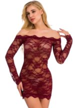 Long Sleeve Lace Chemise Set - Image 5