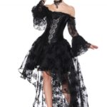 Sweetheart Floral Lace Corset With High Low Skirt