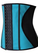 Latex Blue Underbust Corset Waist Training Cincher - Image 5