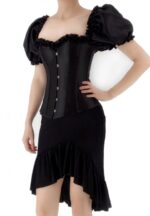Ruffled Sleeves Overbust Corset Top With High Low Skirt - Image 4