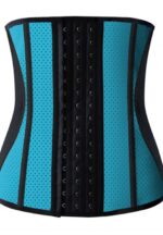 Latex Blue Underbust Corset Waist Training Cincher - Image 3