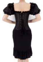 Ruffled Sleeves Overbust Corset Top With High Low Skirt - Image 2