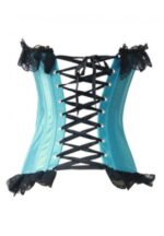 Black Lace Slimming Corset Bustier in Black and Blue - Image 2