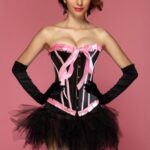 Black Pink Bubblegum Dreams Burlesque Corset Bustier & Pettiskirt